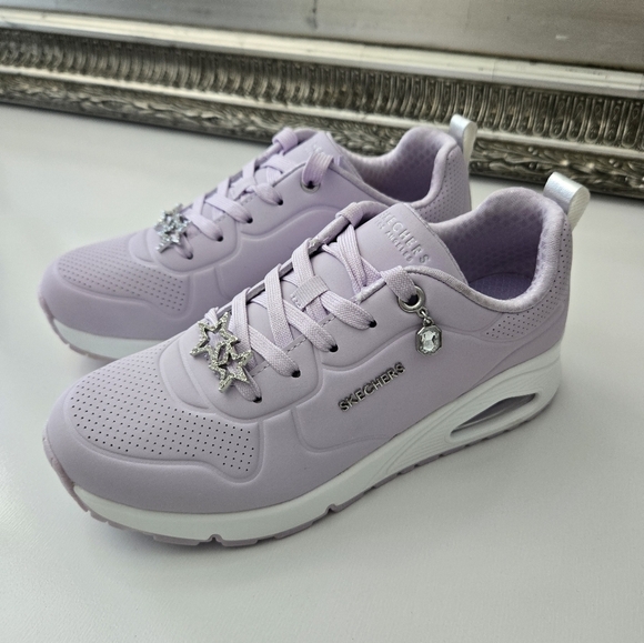 Skechers Street Uno Gen1: Trendy Jewels Sneaker. Lavander. Size 5. New.Lace up - Picture 3 of 8